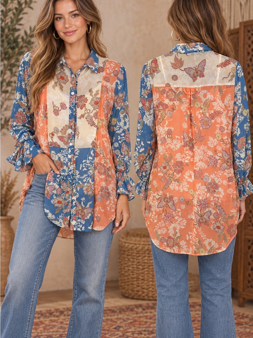 Figueroa & Flower Floral Button-Down Shirt (090890) 🍂 ☀️
